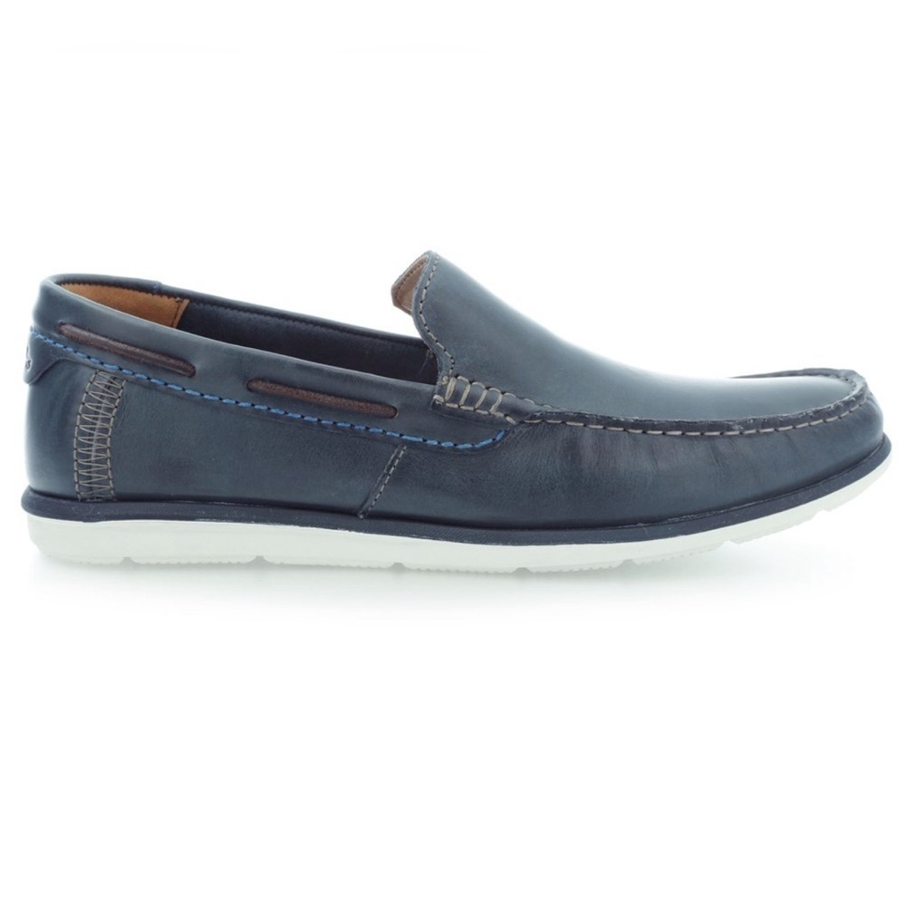 Clarks Kelan Lane Navy Leather Loafers Men’s Size 11 - Picture 2 of 14